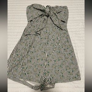 Striped floral romper